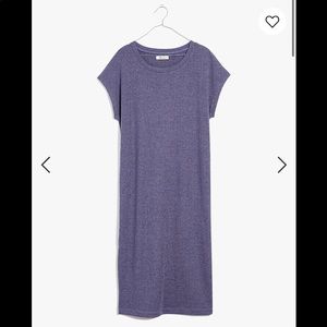 Madewell Ribbed Shoulder Tee Dress- Blue XL